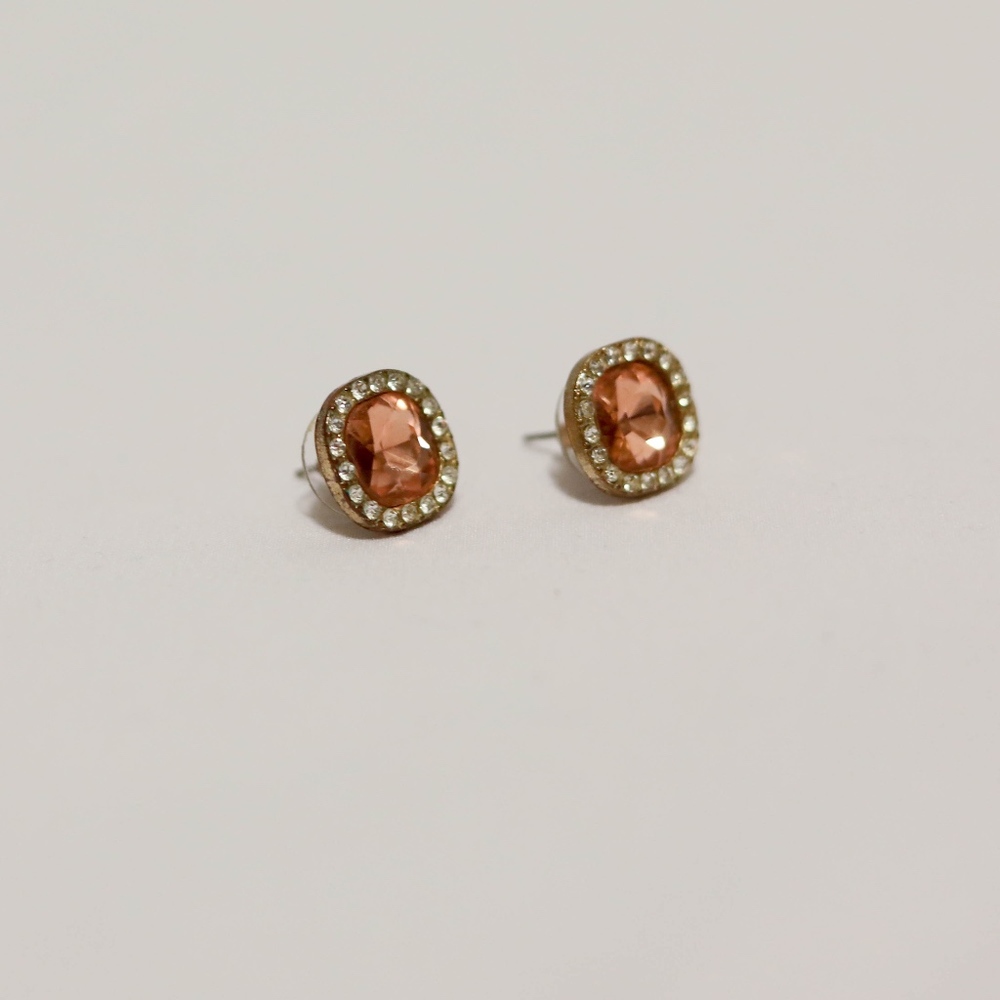 Pink Tourmaline Stud Earrings